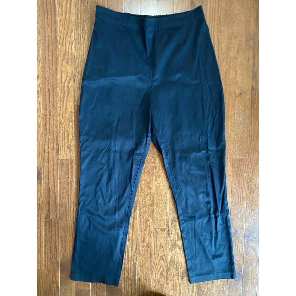 Jenni Kayne Navy Blue Tencel Blend Pull On Pants L Career Slim Ankle